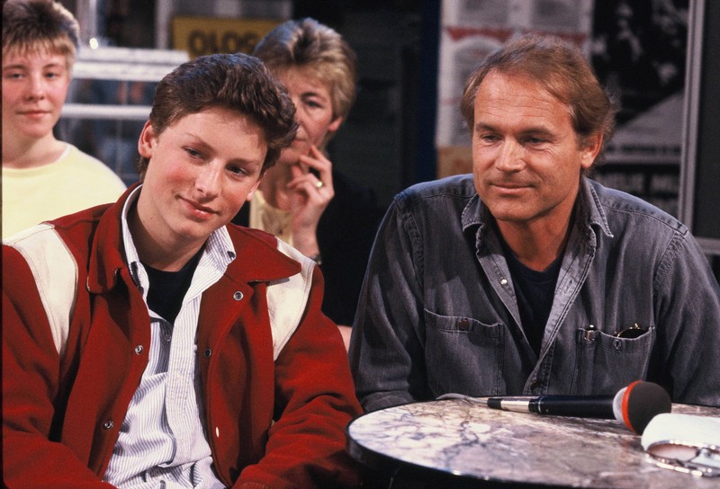 Terence Hill gemeinsam mit seinem Sohn Ross im Jahr 1988.