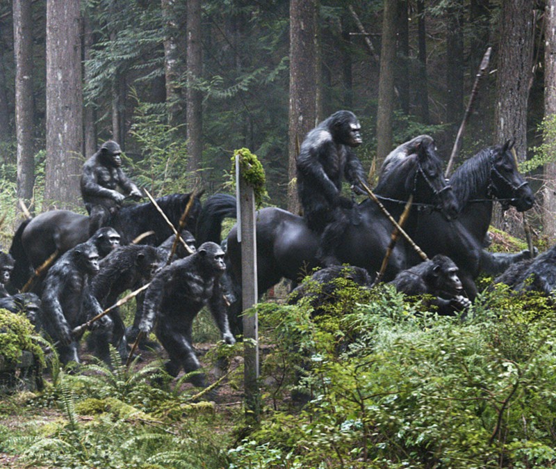 Im Film Planet der Affen ist ein Fehler, denn eigentlich hätten da keine Pferde sein dürfen