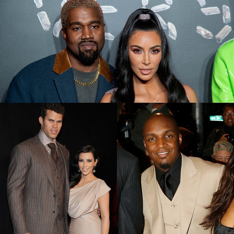 Das Foto zeigt Kim Kardashian und alle ihre Ehemänner: Damon Thomas, Kris Humphries und Kayne West