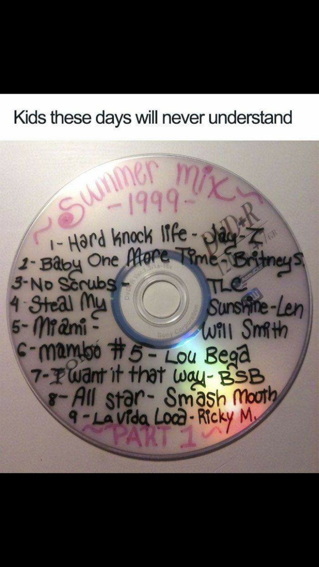 Eine selbstgebrannte und beschriftete CD aus den 90ern