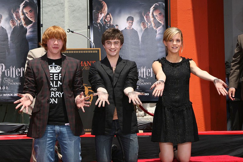 Ein Bild vom Harry Potter Cast Daniel Radcliffe Rupert Grint und Emma Watson