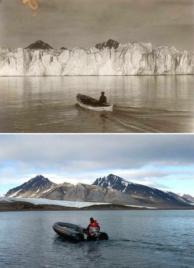 Zwischen den beiden Bildern in der Arktis liegen 103 Jahre
