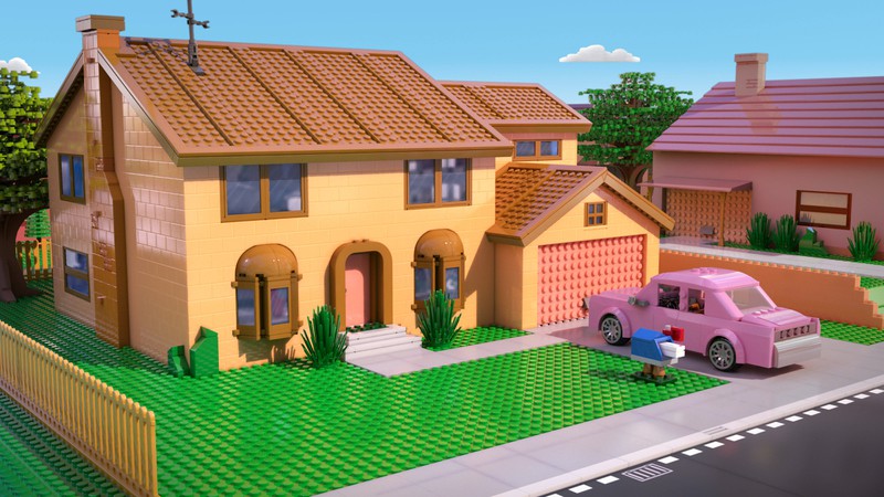 Mit Lego wurde hier sehr realistisch ein Zeichentrick-Haus nachgebaut.