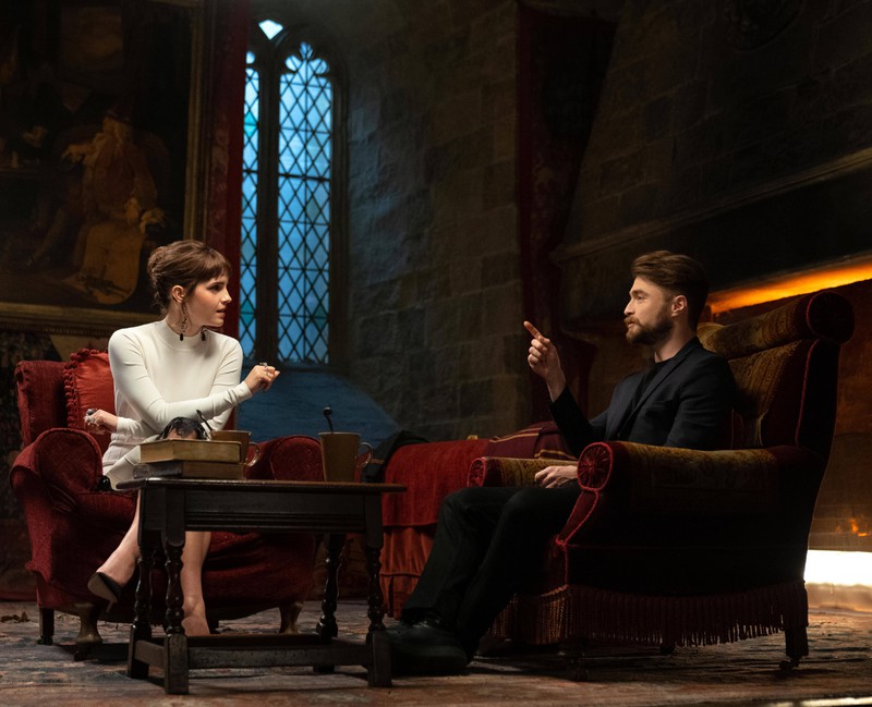 Emma Watson und Daniel Radcliffe gemeinsam im Gryffindor-Gemeinschaftsraum.