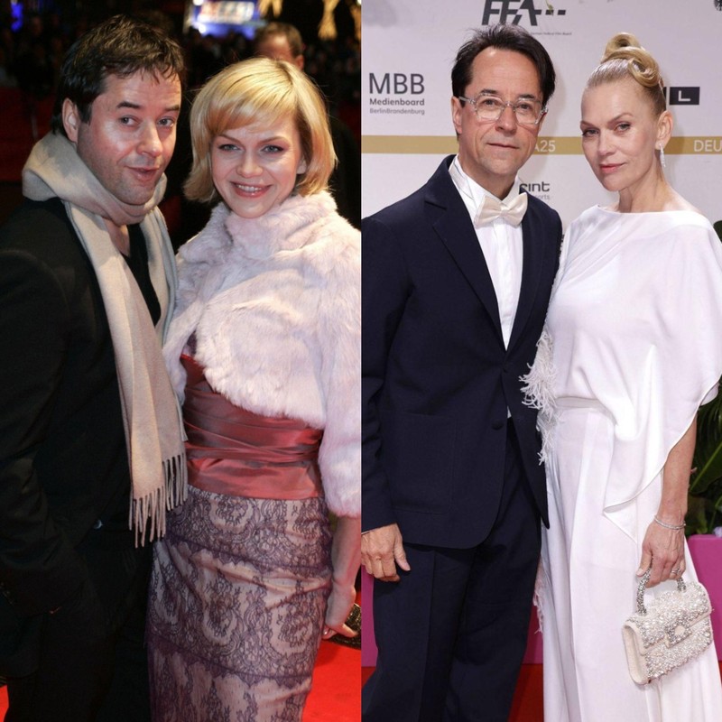 Jan Josef Liefers gemeinsam mit Anna Loos 2005 und 2025.