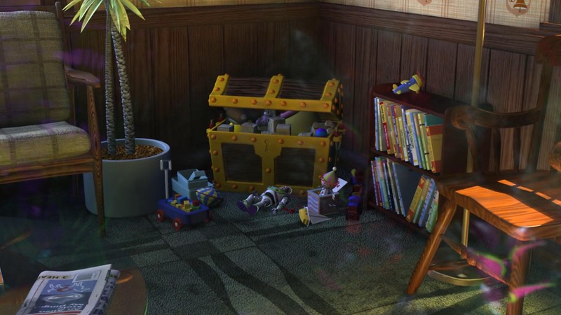 Buzz Lightyear ist in „Findet Nemo" (2003) zu sehen. Die Szene findet statt, als Nemo zum Zahnarzt gelangt und aus dem Behandlungsraum in die Lobby schaut.