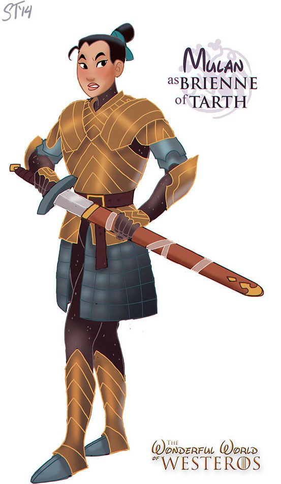 Mulan und Brienne von Tarth gelten beide als Kriegerinnen.