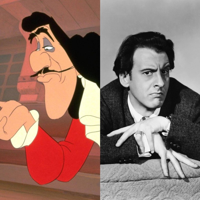 „Captain Hook“ wurde dem Schauspieler Hans Conried nachempfunden.