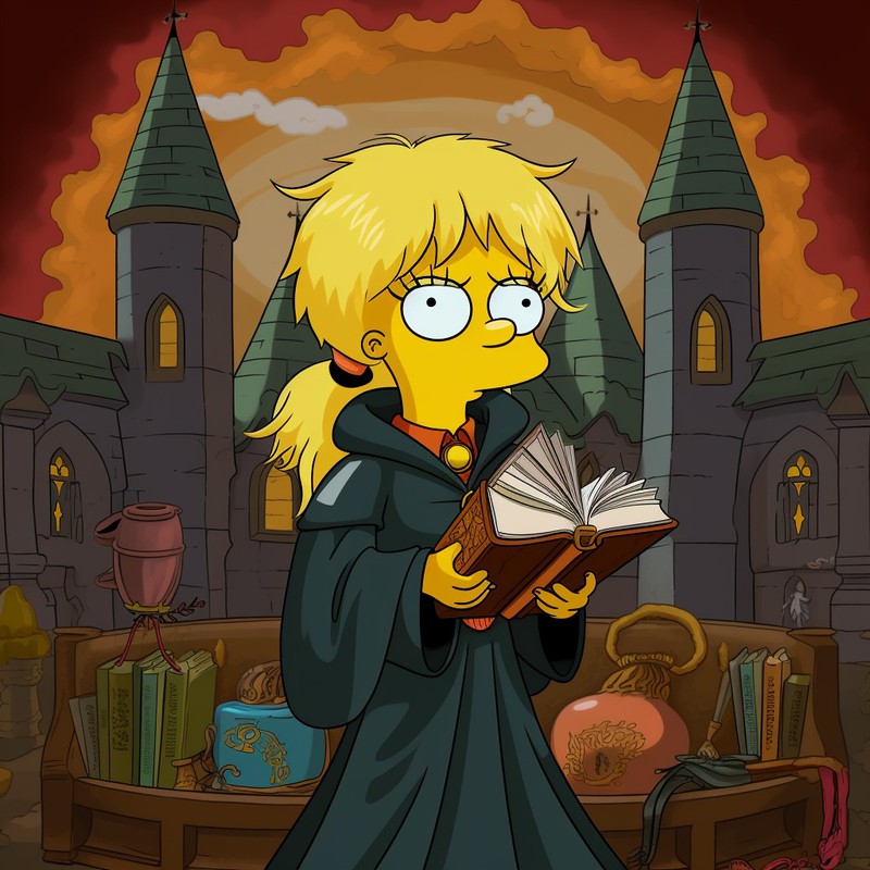 Lisa Simpson in Hogwarts
