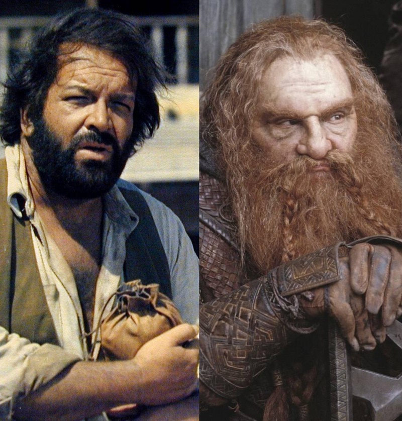 Bud Spencer und Gimli haben nicht nur Ähnlichkeiten, was die deutsche Stimme angeht.