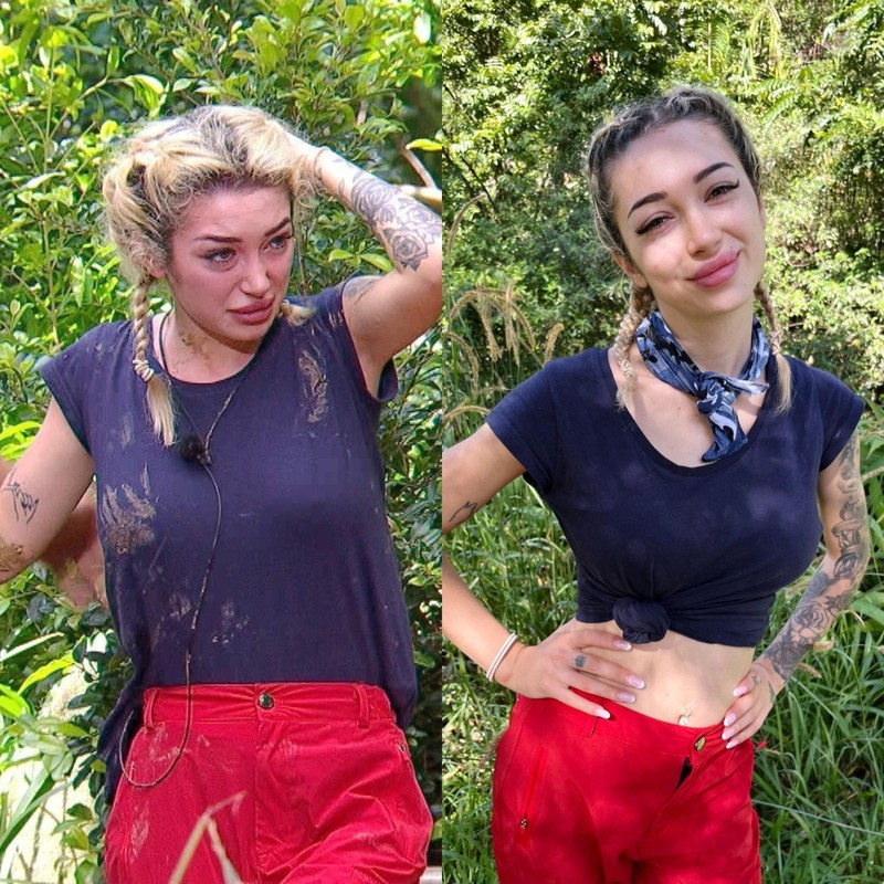Ein Bildervergleich zeigt: Ariel hat im Dschungelcamp offensichtlich an Gewicht verloren, obwohl sie vorher schon schlank war.